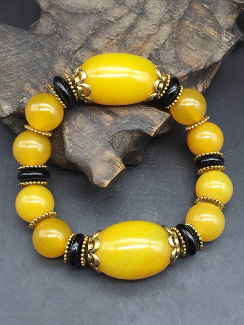 Natural Manau Hidden Old Sky Pearl Yellow Jade Medullary Strings of male and female large beads Buddha beads handmade