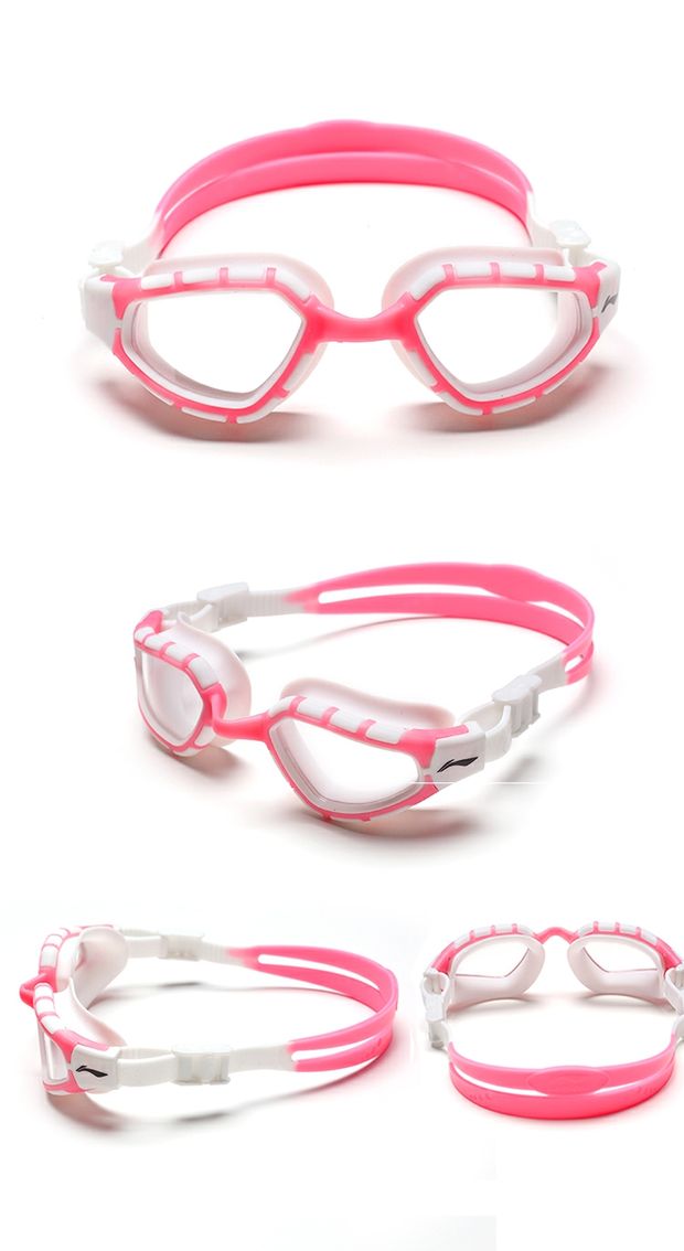 Kính râm trẻ em Li Ning bé trai và bé gái HD chống sương mù thanh niên chống nước hộp kính lớn - Goggles kiếng bơi