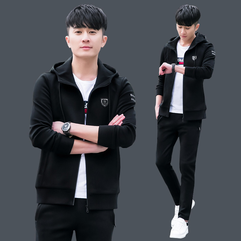 361 sports suit men's spring and autumn long-sleeved cardigan hooded sweatshirt Jordanno casual sportswear two-piece set