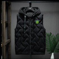 Beijing Guoan team thickened autumn and winter hooded vest vest jacket Beijing Guoan fan supplies souvenirs