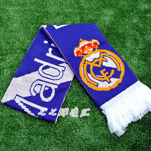 Real Madrid fan supplies memorabilia Real Madrid Winter Day cold knit thickened scarves Real Madrid fan scarves