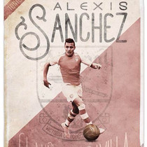 Arsenal fan supplies souvenir Arsenal Sanchez retro poster (with photo frame)