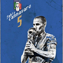 European Cup fans souvenir gift bar restaurant decoration Italian team Cannavaro poster (with photo frame