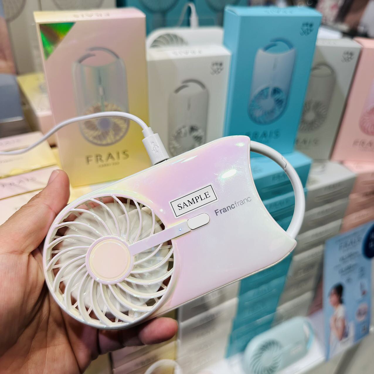 Japan's current Franc franc portable fan pearly white frais fan cake Sister Love to eat the pancake-Taobao