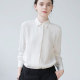 Highly popular word-of-mouth pleated chiffon white shirt women's blouse design sense niche light and familiar long-sleeved white shirt 2023 spring