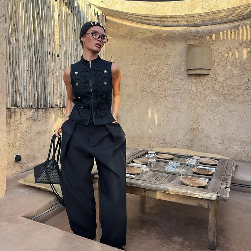 Zhaolin Designer Sleeveless Top Vest Napoleon Style Niche Elegant High-End Slimming Summer New Arrival Zhaolin Designer Sleeveless Top Vest Napoleon Style Niche Elegant High-End Slimming Summer New Arrival