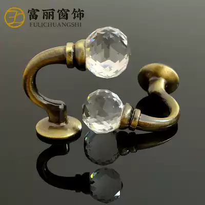 Fuli modern crystal curtain metal adhesive hook small fashion wall hook creative wall wall curtain hook accessories hot sale
