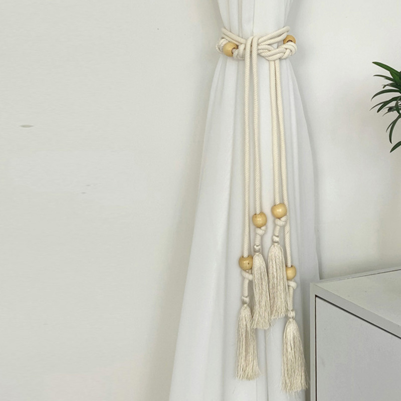 Nordic Curtain Tiebacks, Simple Tie Straps, Long Rope Ties, Tassels, Pure Cotton Creative Drawstrings, Storage Straps