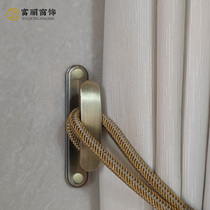 Perforated curtain containing wall hooks minimalist living-room Bedroom fixed curtains free of nail metal hooks tied rope