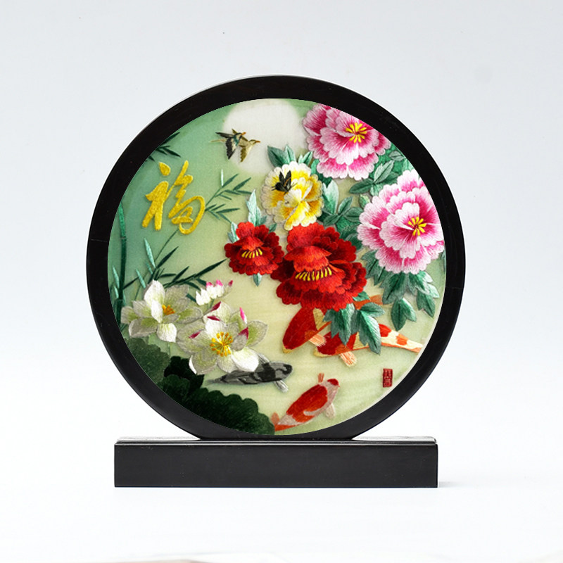 Suzhou embroidery finished table screen hand-embroidered home decoration screen Suzhou double-sided embroidery gift foreign affairs gift new product