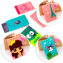 Cartoon card entry and exit certificate access control meal card bus card set student monthly ticket clip anti-magnetic IC set hard breast card cover