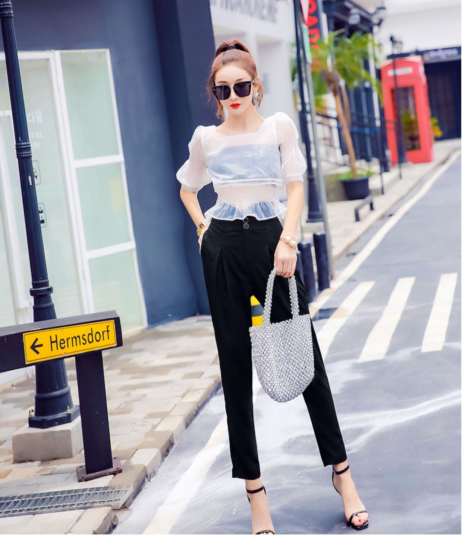 Quần ngoại nữ 2019 khí chất mùa hè hoang dã eo cao đơn giản quần hậu cung ngực mỏng 9 quần nữ - Khởi động cắt quần đùi nữ