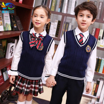 Yinglun College Kindergarten Garden Clothing Spring Summer Primary School Students School Uniforms Childrens Class Clothing Knitted Vest Lining Suit Pants Suit