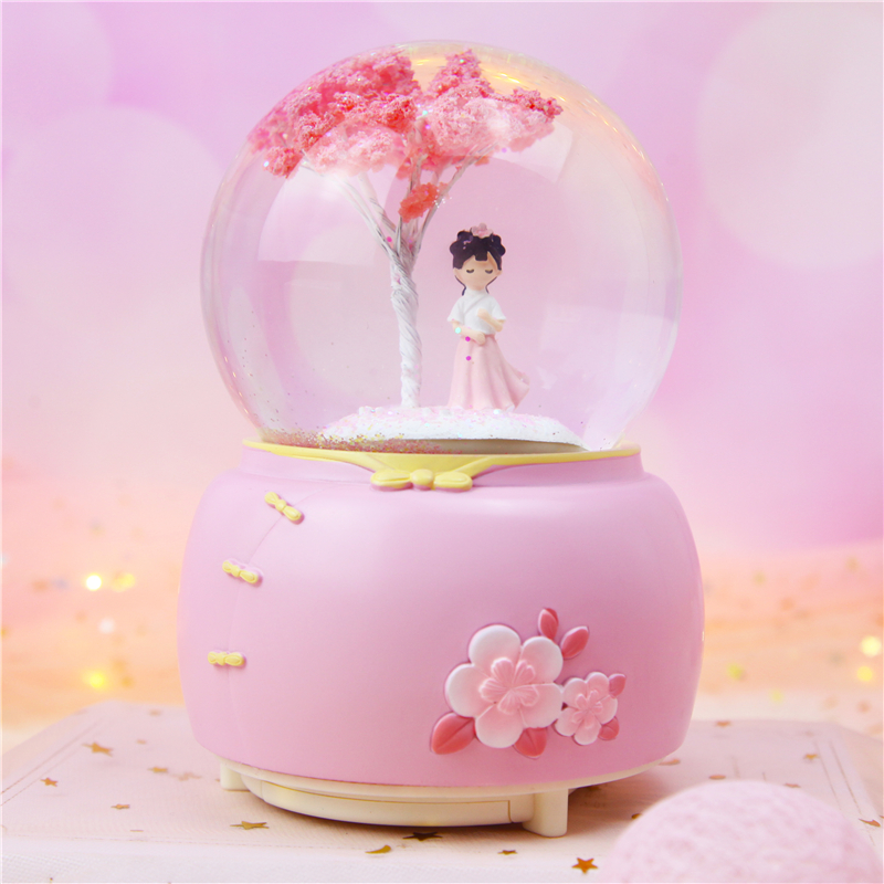 Dream Hanfu crystal ball music box rotating music box night light ornament girls girls children birthday gifts girls