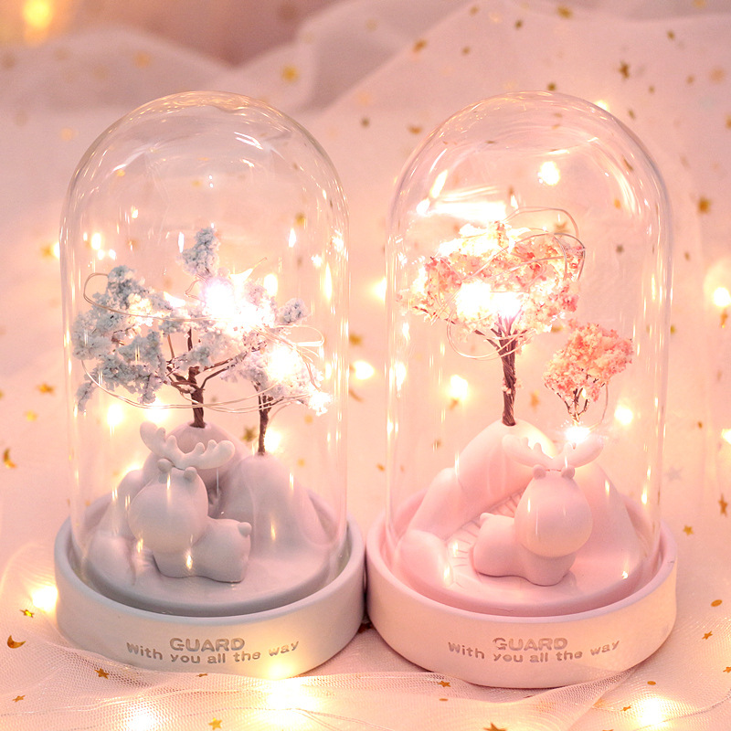 Dream cherry blossom guard deer bedroom atmosphere night light couple decoration ornaments girlfriend girl Christmas gift