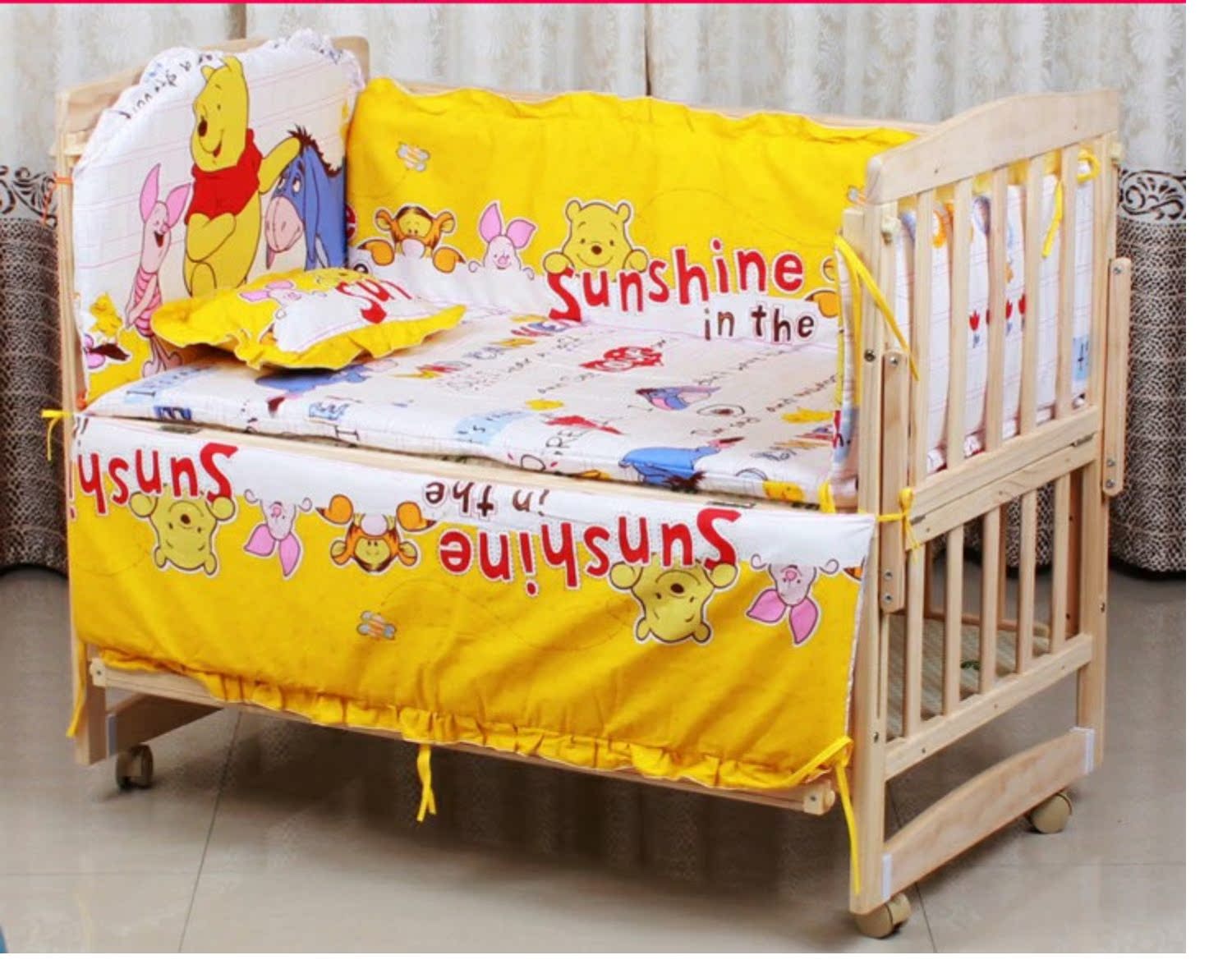 Giường trẻ em, trẻ sơ sinh, giường, em bé, mẫu giáo, cũi, bộ, miếng bông, có thể tháo rời và có thể giặt - Túi ngủ / Mat / Gối / Ded stuff chăn quấn cho bé sơ sinh