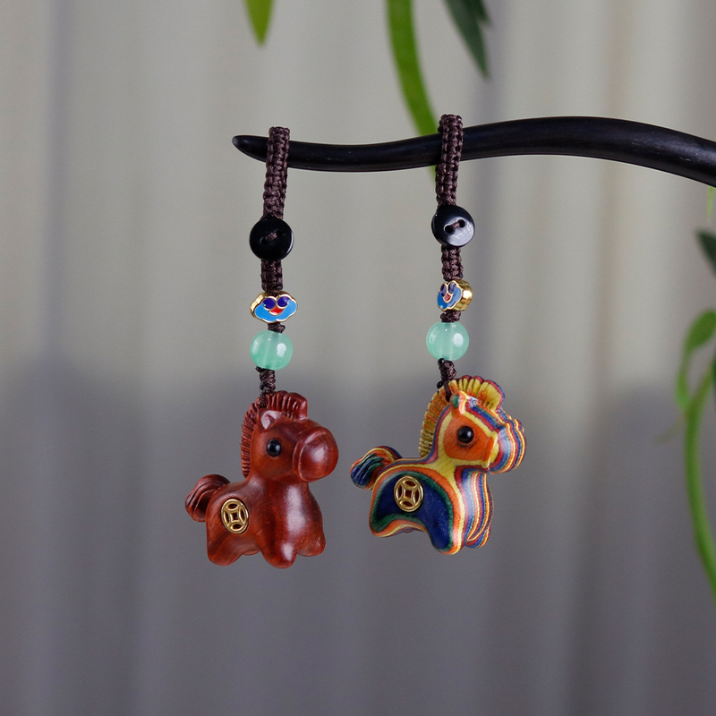 【Get Rich Soon】Little Rainbow Horse Wooden Keychain Year of the Horse Gift Zodiac Horse Phone Charm Bag Pendant 【Get Rich Soon】Little Rainbow Horse Wooden Keychain Year of the Horse Gift Zodiac Horse Phone Charm Bag Pendant