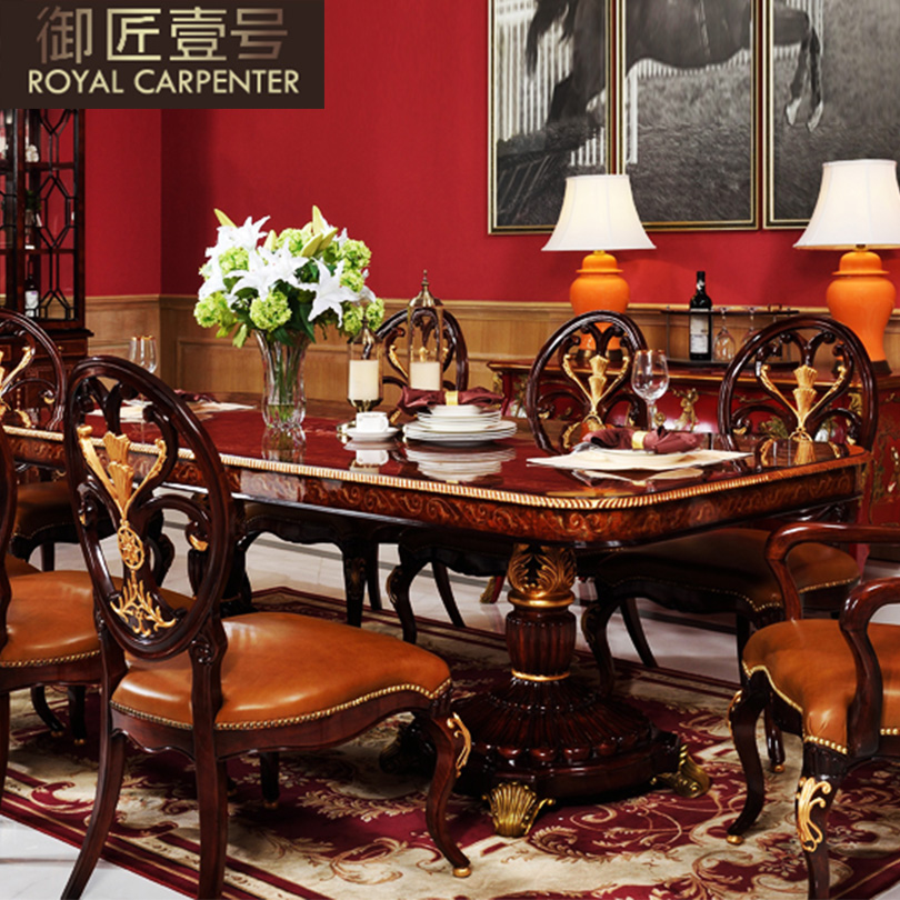 Royal Craftsman One Luxury British dining room furniture European American solid wood dining table and chair combination British style dining table