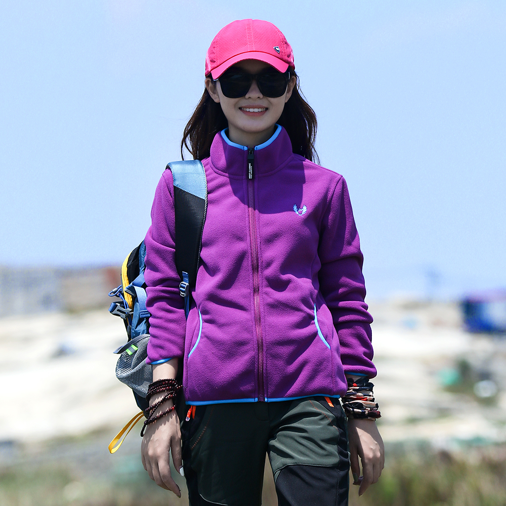 New fleece jacket women's polar fleece jacket top outdoor jacket liner double-sided fleece thickened thick cotton T cardigan