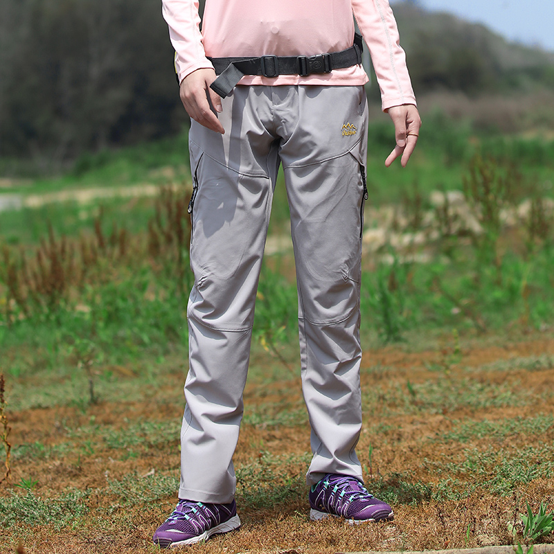 Outdoor Speed Dry Pants 2021 Spring Summer Fall Women's Slim style Breathable Elastic Quick Dry Mid-Thick Sports Climbing Trousers-Taobao