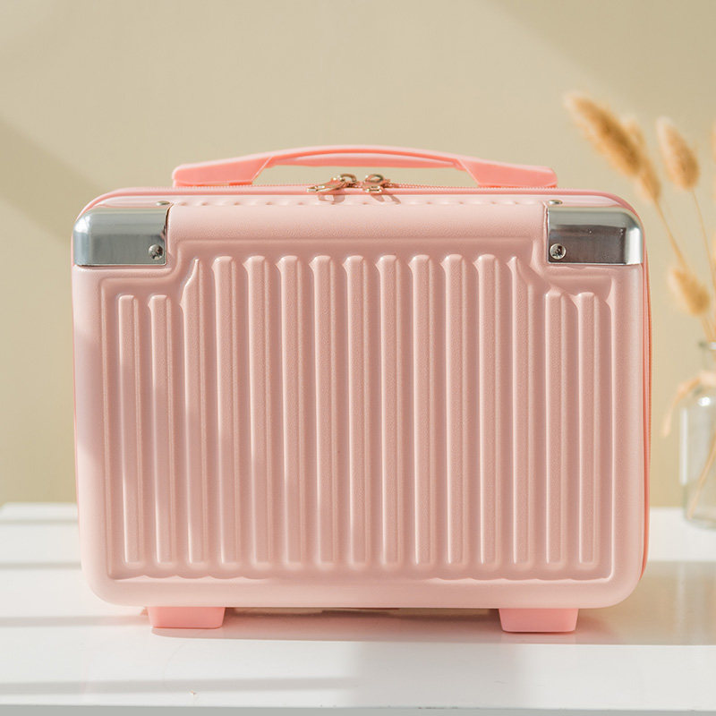 Brigade's high - color suitcase female durable zipper contains boxes 14 inches Macaron's suitcase dresser bag