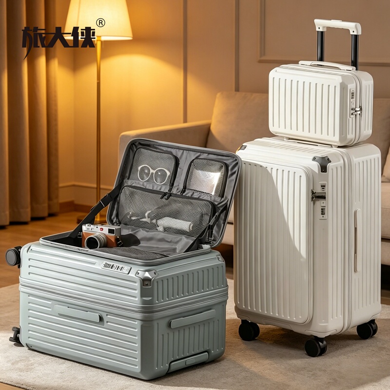 Travel Expert Side-Opening Large-Capacity Suitcase for Women, Mother Suitcase with Brake Wheels, Expandable Trolley Case, Extra-Large Travel Suitcase for Men