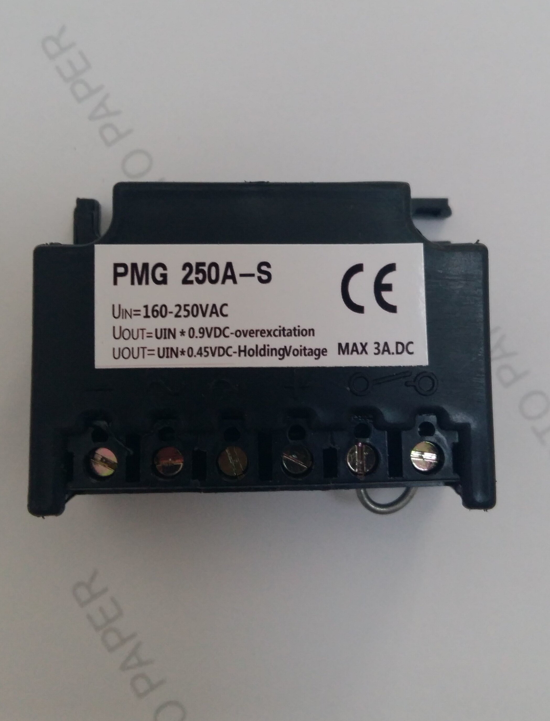 PMG 250A-S motor hug brake rectifier rectification block motor control power supply 10 only