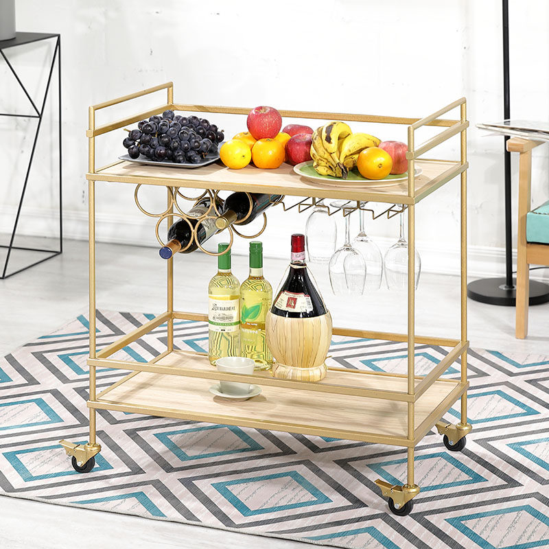 Hotel Dining Car Microwave Oven Shelve Cart 2 Floors Home Mobile Kitchen Couriers 4s Apartments Cake Cart 