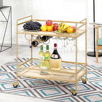 Hotel dining car microwave oven shelf cart 2 floors home mobile kitchen carts 4s apartment cake cart