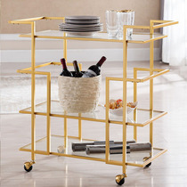 Iron dining car Gold hotel rack household red wine plate storage layer rack casual nail cosmetics shelf