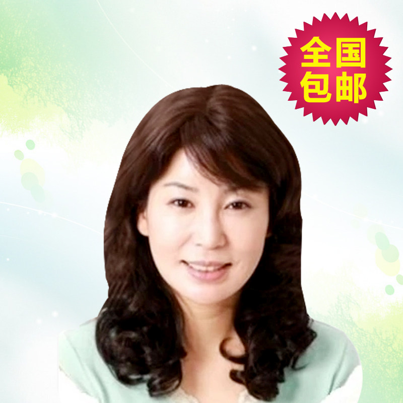 中老年假发女妈妈款长卷发中年女士假发逼真中长卷发真发假发头套