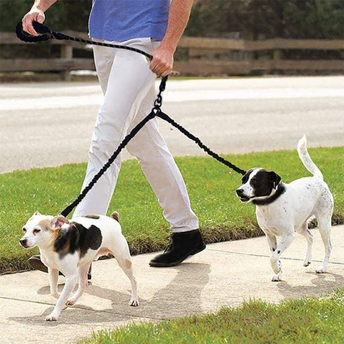 Поводок для собак, цепь для собак, поводок для домашних животных, две собаки, одна пакля, две пары, для больших собак, двуглавая, эластичная, выдвижная, 1 поводок, 2