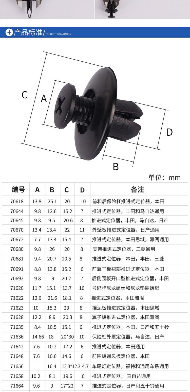 Pengfa Thượng Hải nylon đóng đinh tán xoay nhựa ốc vít xe khóa nhựa khóa nhựa đinh tán - Chốt