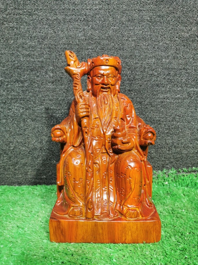Flowers Pear Wood Carving Land Public Wen Finance God Futher Zhengshen God Handicraft At The Mercy Of Red Wood Town Residence Buddha's House Fo