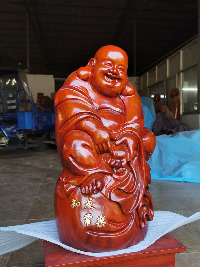 Flowers Pear Wood Carvings of the Buddha Pendulum of the Buddha Statues Home Living Room Decoration Collection Solid Wood Feng Shui Town Residence