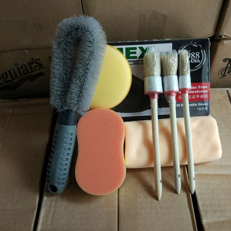 Wax towel detail brush bulk 8-character cotton high quality wax cotton nitrile gloves full of 20 yuan