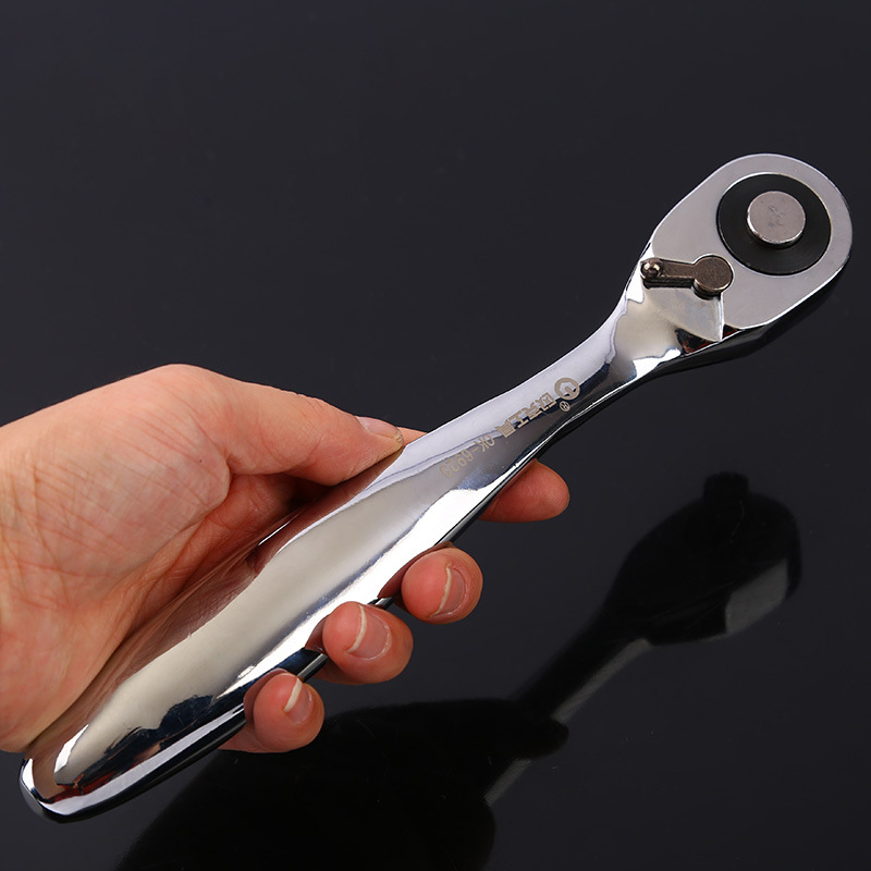 Ratchet wrench industrial-grade two-way 72-tooth curved handle large torque knock-resistant quick-off big fly socket wrench auto repair wrench