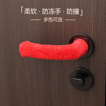 Plush soft knitted anti-collision thermal door handle gloves with comfortable feel furniture protective cover property gifts