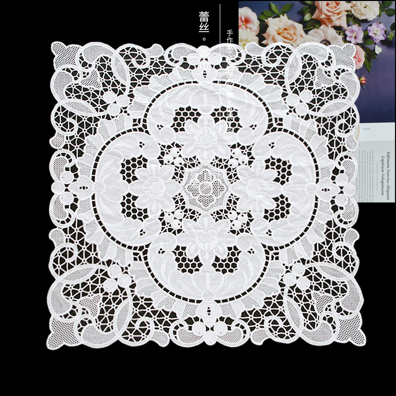 Only rice 9942 retro ethnic wind pure white lace hollowed-out 100 lap dust cloth cover bed head cabinet multipurpose cover towels