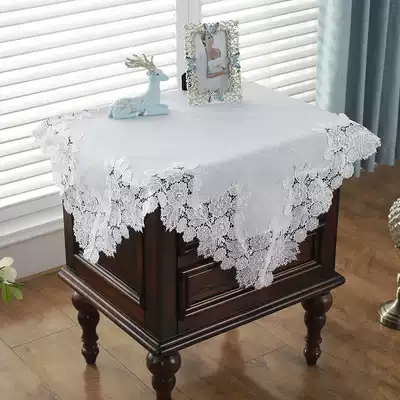 Mi 9917 simple white lace embroidered fabric TV bedside table multi-purpose cover cloth towel dust-proof bed cover