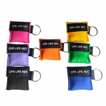 Mouth-to-mouth CPR first aid mask keychain breathing mask respirator one-way valve mask 8 colors optional