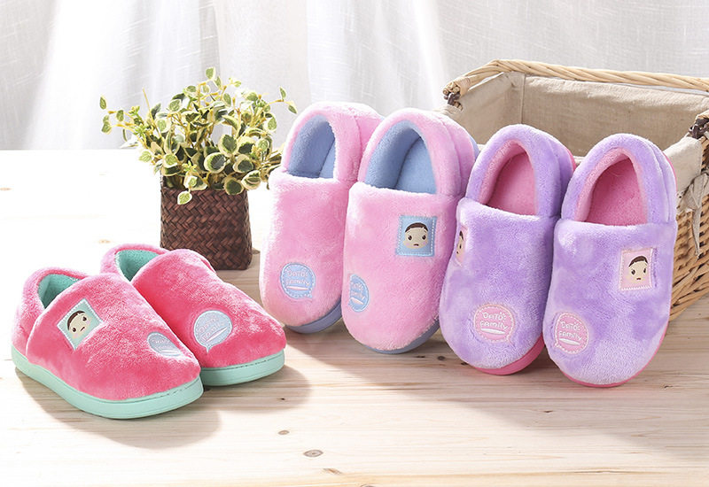 Pantoufles enfants en suède pour hiver - semelle tendon - Ref 1024276 Image 22