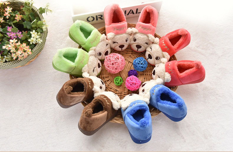 Pantoufles enfants en suède pour hiver - semelle tendon - Ref 1035572 Image 7