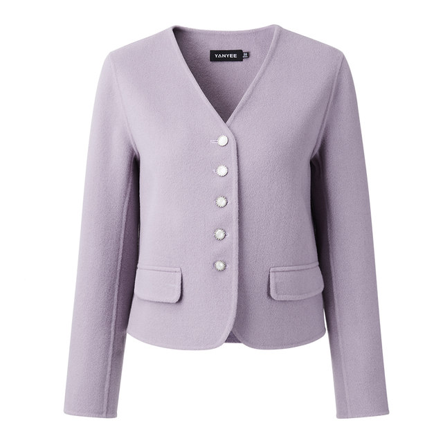 Yanyu temperament jacket woolen ສັ້ນຂອງແມ່ຍິງເຄື່ອງນຸ່ງຫົ່ມລະດູຫນາວ 2023 ຮູບແບບໃຫມ່ temperament ປັນຍາປັນຍາຂອງແມ່ຍິງ top