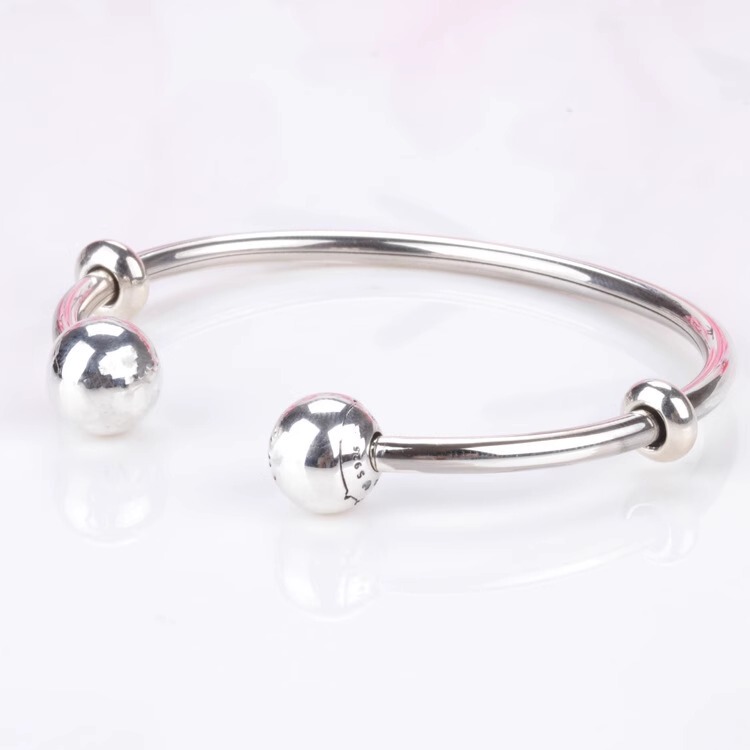 Panjia 925 Silver Open Bracelet, Pure Open Bracelet, European and American New Style Versatile Open Bracelet