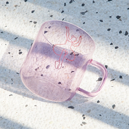 Yizi с короткой ручкой Vuua, граффити, высокой борилилизацией с высокой температурой печати с высокой температурой с высокой температурой для печати стеклянная чашка молочная чашка молочная чашка