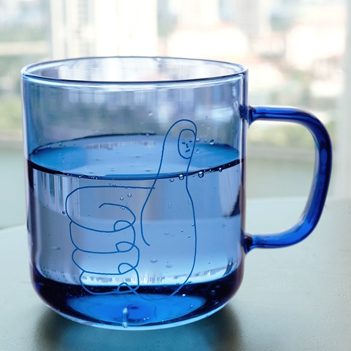 Yizi с короткой ручкой Vuua, граффити, высокой борилилизацией с высокой температурой печати с высокой температурой с высокой температурой для печати стеклянная чашка молочная чашка молочная чашка