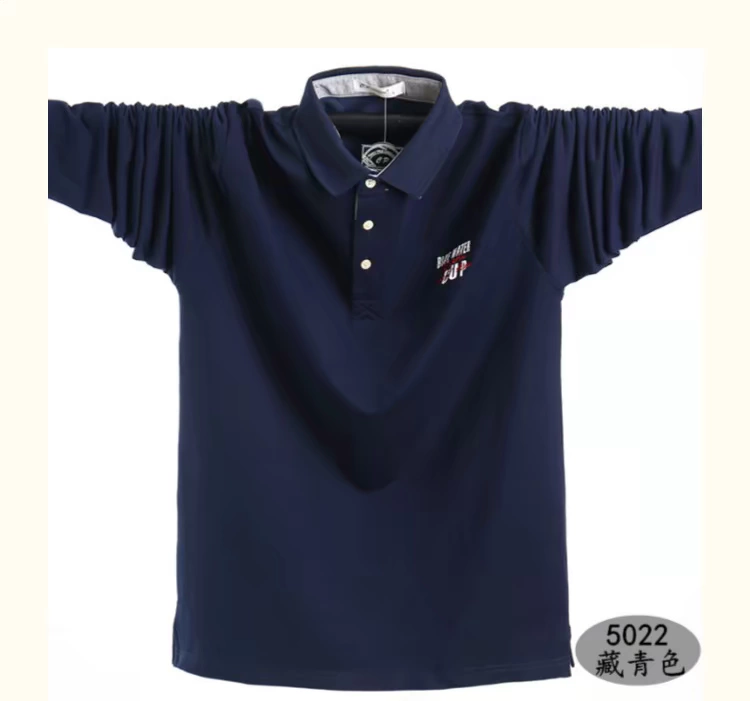 Mùa thu và mùa đông đặc biệt chất béo kinh doanh cotton dài tay áo sơ mi lỏng lẻo Áo sơ mi cộng với phân bón XL áo thun chất béo quần áo nam