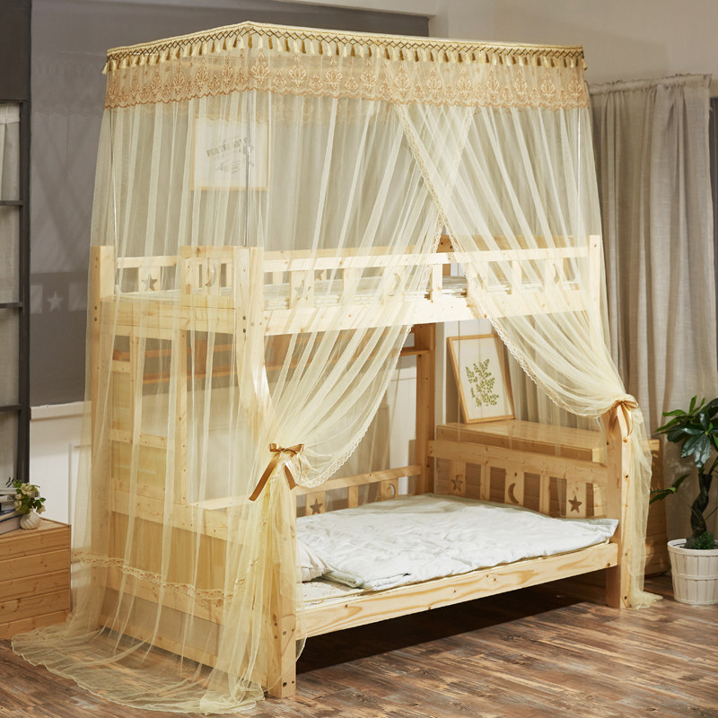 Mother-child bed mosquito net double-layer upper and lower bunk high and low mother-child bed 1 2 square top telescopic bracket floor palace 1 5m m 2