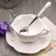Tinh tế xuất khẩu dập nổi hoa anh đào buổi chiều đặt bộ tách cà phê bằng gốm với thìa hoa tách trà đặt bộ cốc - Cà phê